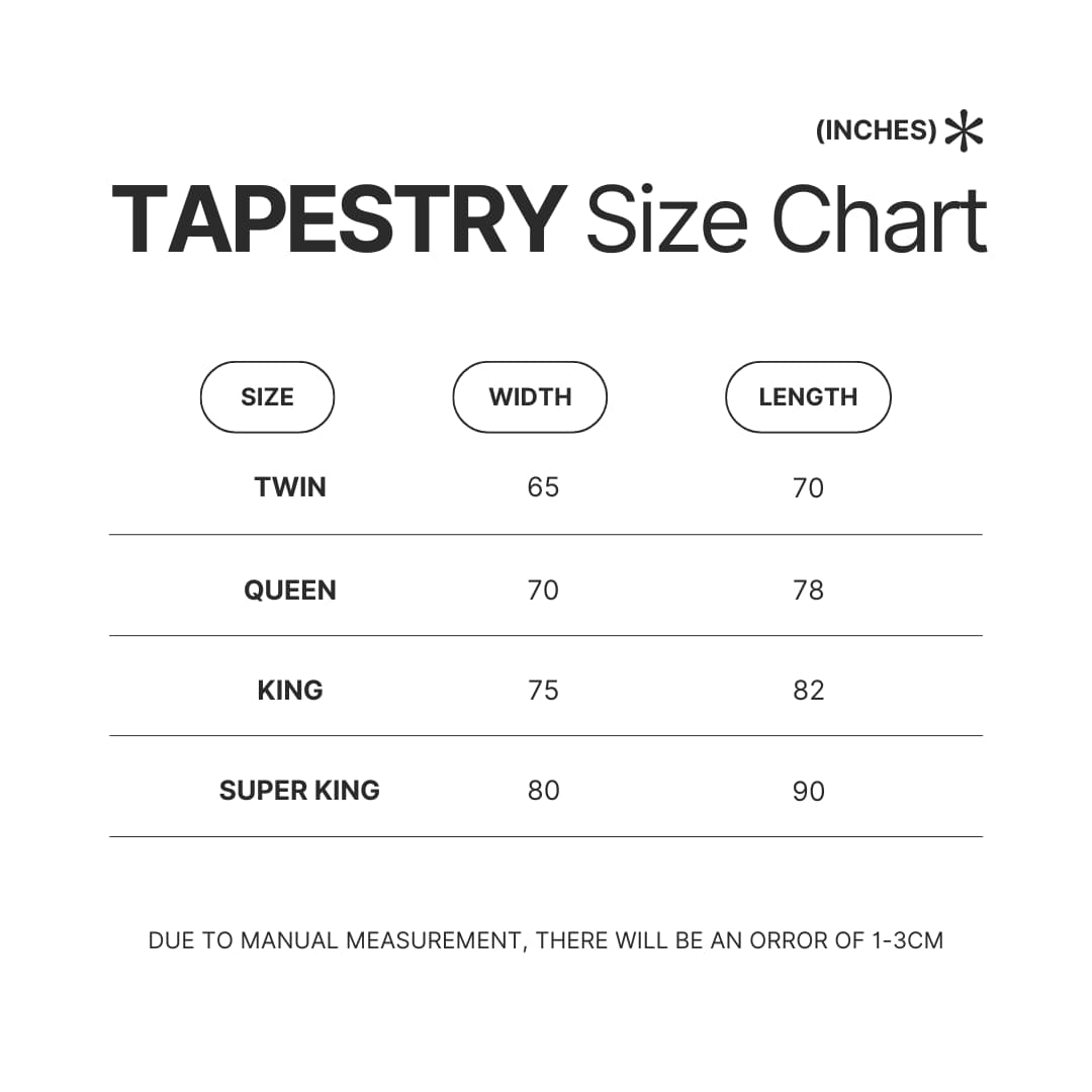 Tapestry Size Chart - Dungeons & Dragons UK Store